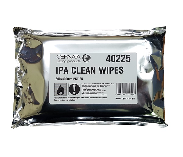 CERNATA� IPA Clean Wipes Poly Cellulose 30x40cms Pack of 25